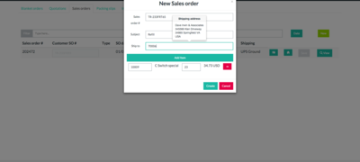 Users can have their shipping information auto populate with the creation of a new sales order.